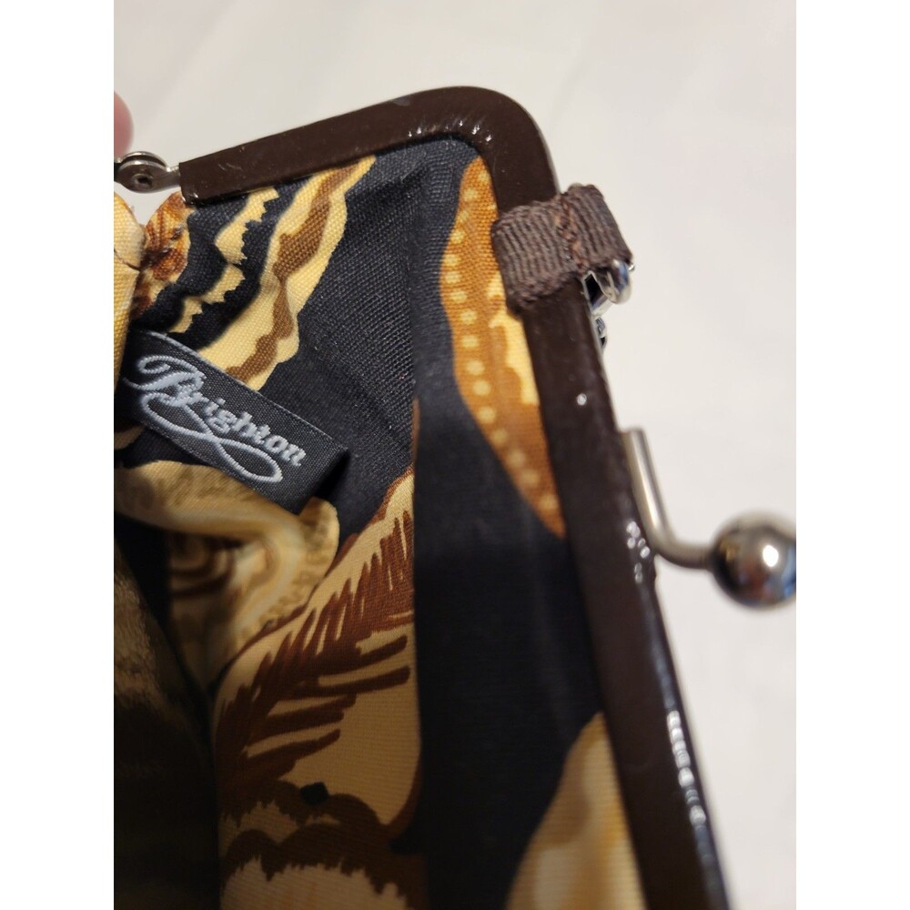 Brighton Roselie Leather Coin Purse Crossbody Black/Brown - Picture 5 of 8